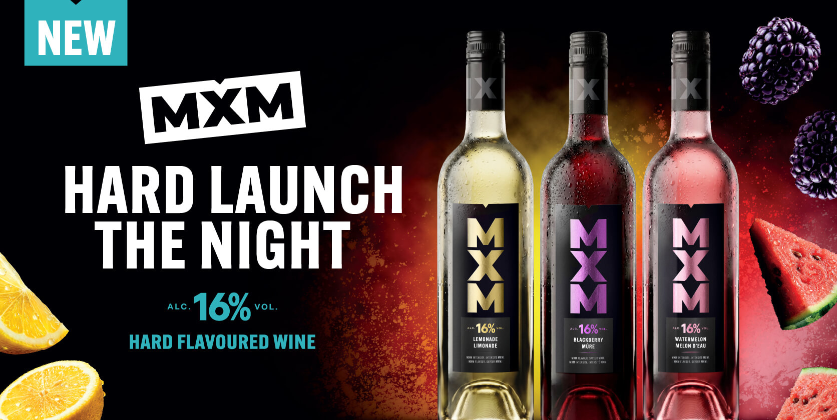 MXM Hard Launch the Night three bottle hero image